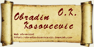 Obradin Kosovčević vizit kartica